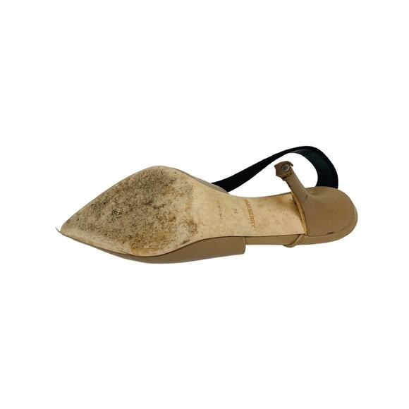 BURBERRY Beige Leather Maria Logo Pointed Toe Slingback Heels Pumps Size 36 US 6 - Picture 7 of 8